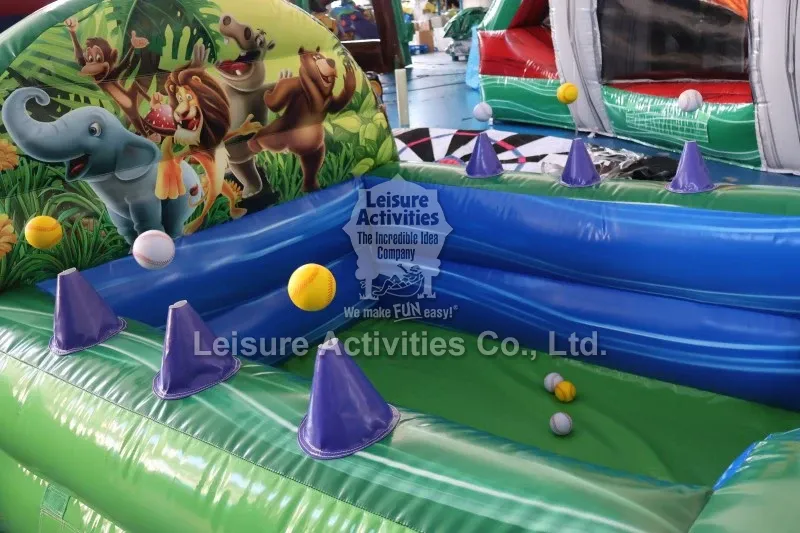 Inflatable Jungle Ball Pool With Air Jugglers Inflatable Jungle Ball Pool With Air Jugglers