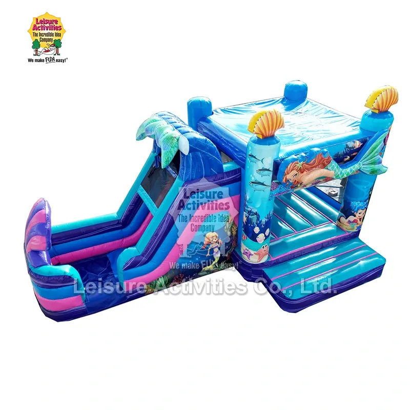 Szuper felfújható, többjátékos Mermaid Bouncy Castles Szuper felfújható, többjátékos Mermaid Bouncy Castles