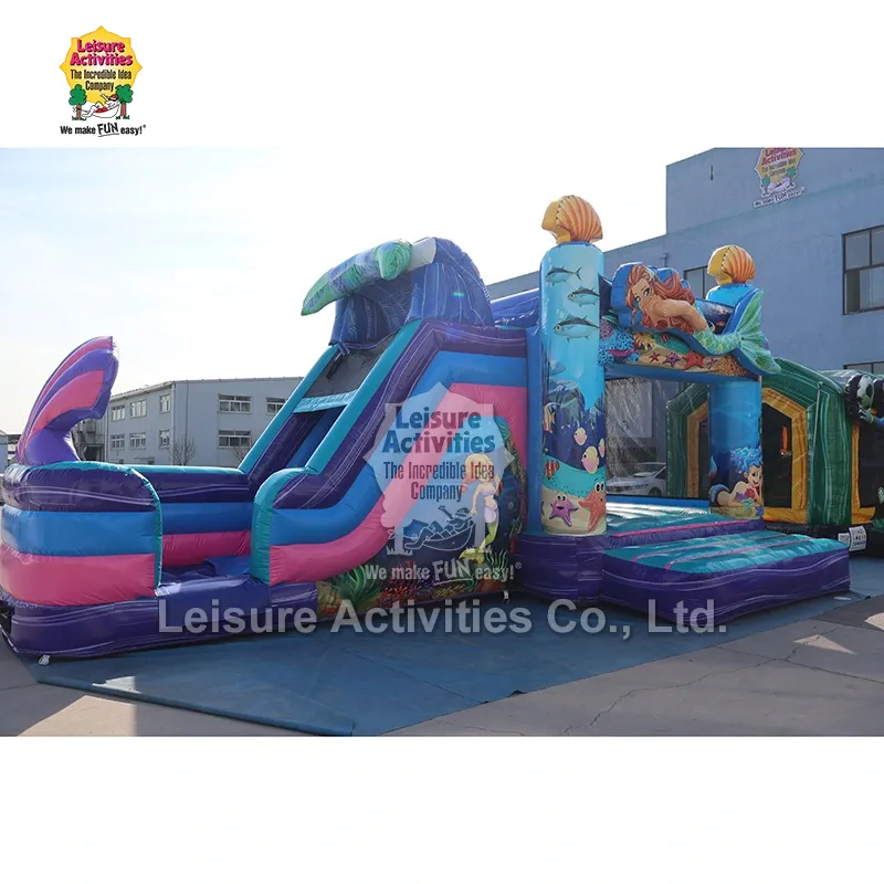 Szuper felfújható, többjátékos Mermaid Bouncy Castles